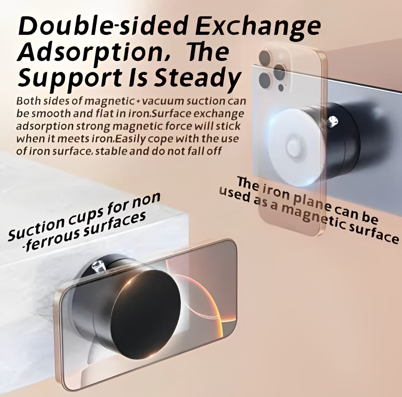 Smart Vacuum Magnetic Phone Holder – Rotating & Foldable Mobile Stand