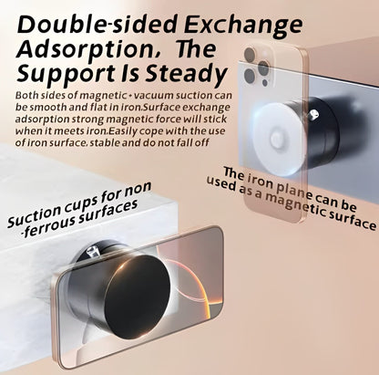 Smart Vacuum Magnetic Phone Holder – Rotating & Foldable Mobile Stand