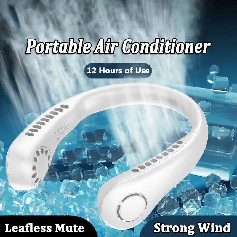 Neck Cooling Fan – Bladeless, Rechargeable & Hands-Free