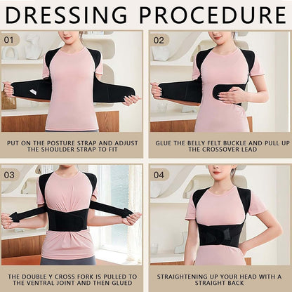 Magnetic Posture Corrector Belt – Back Pain Relief & Spine Support (Adjustable Size)