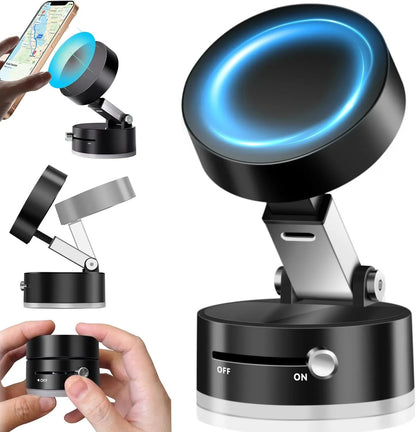 Smart Vacuum Magnetic Phone Holder – Rotating & Foldable Mobile Stand