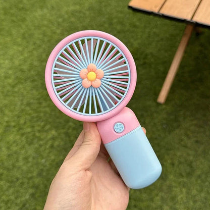 Cute Mini Hand Fan – USB Rechargeable Portable Cooling Fan for Kids & Travel