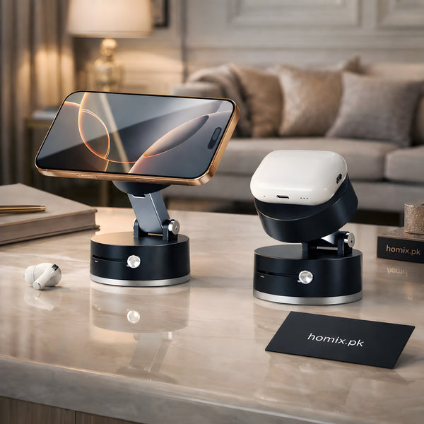 Smart Vacuum Magnetic Phone Holder – Rotating & Foldable Mobile Stand