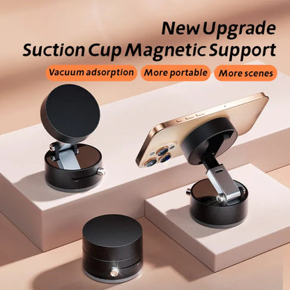 Smart Vacuum Magnetic Phone Holder – Rotating & Foldable Mobile Stand