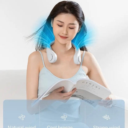 Neck Cooling Fan – Bladeless, Rechargeable & Hands-Free