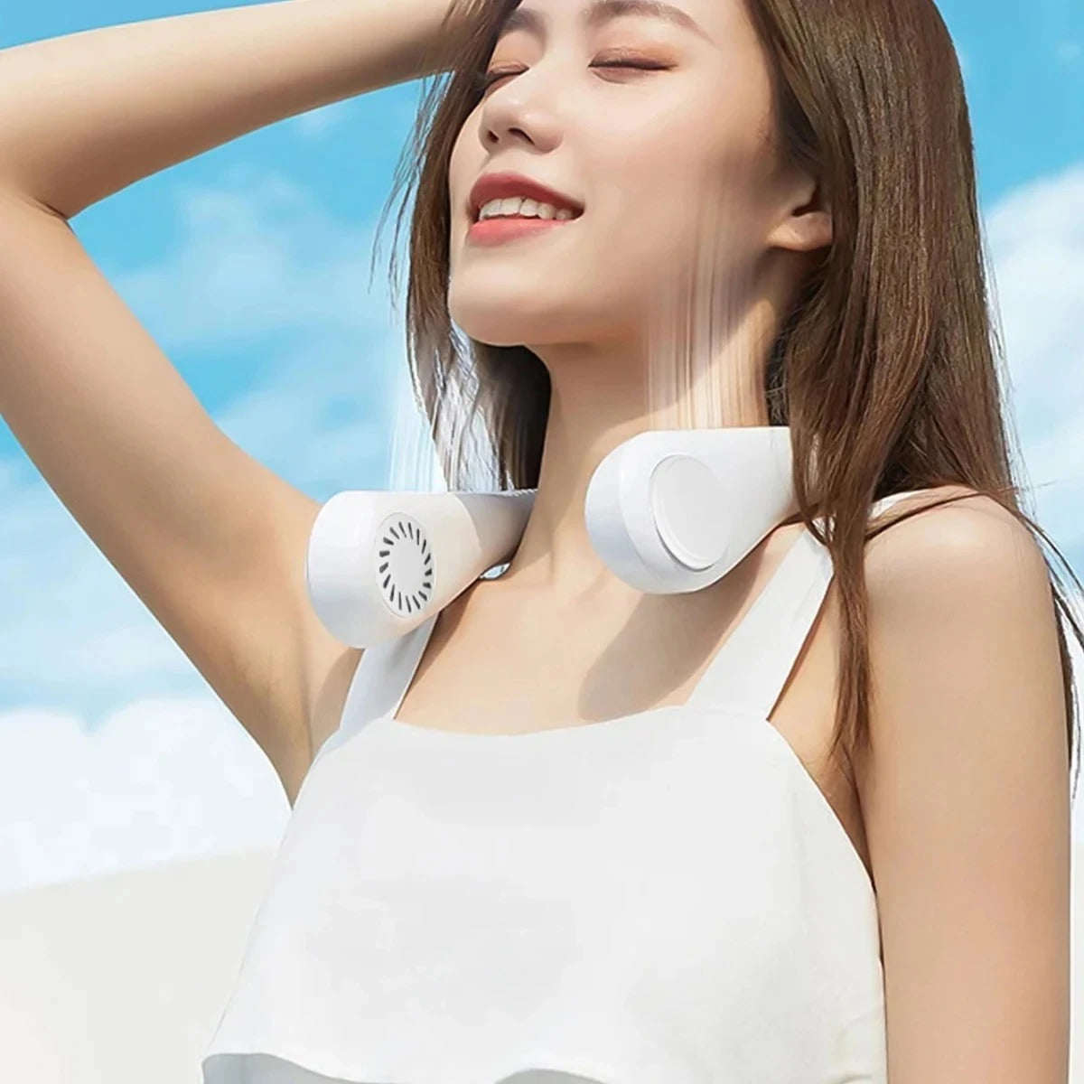 Neck Cooling Fan – Bladeless, Rechargeable & Hands-Free