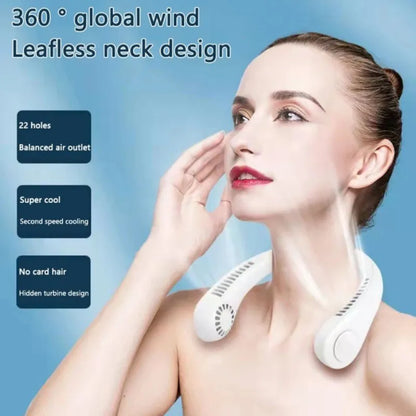 Neck Cooling Fan – Bladeless, Rechargeable & Hands-Free