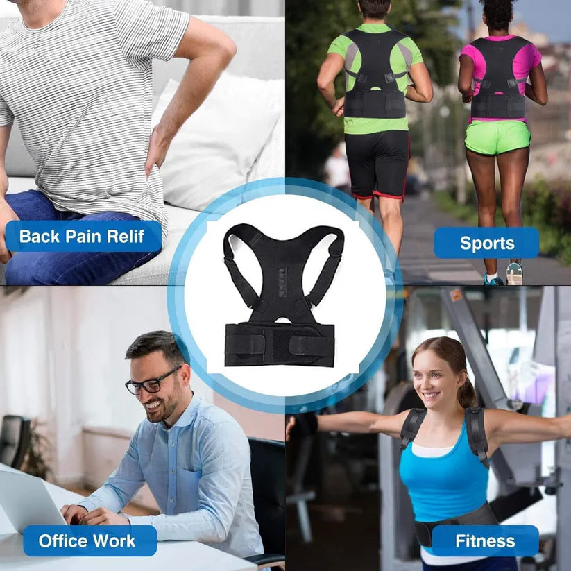 Magnetic Posture Corrector Belt – Back Pain Relief & Spine Support (Adjustable Size)