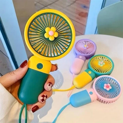Cute Mini Hand Fan – USB Rechargeable Portable Cooling Fan for Kids & Travel