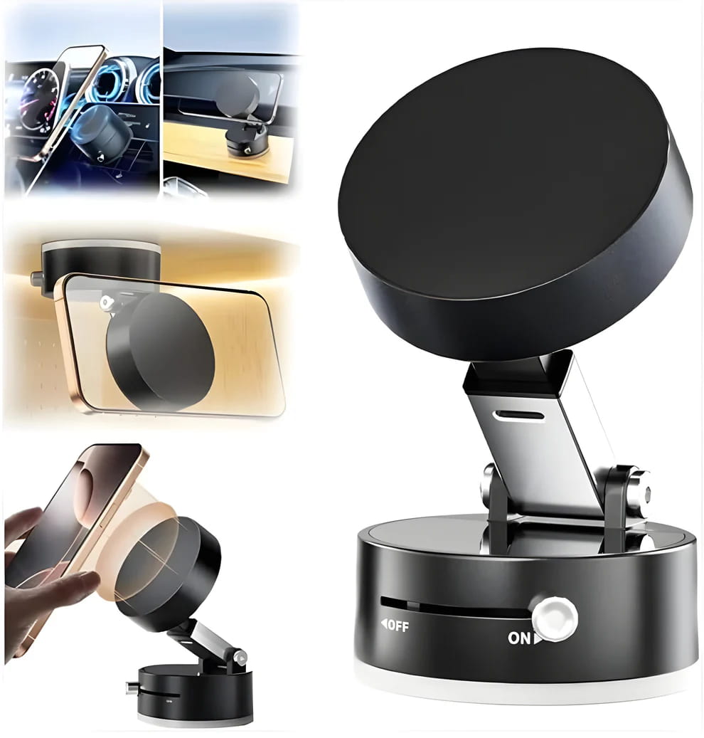 Smart Vacuum Magnetic Phone Holder – Rotating & Foldable Mobile Stand