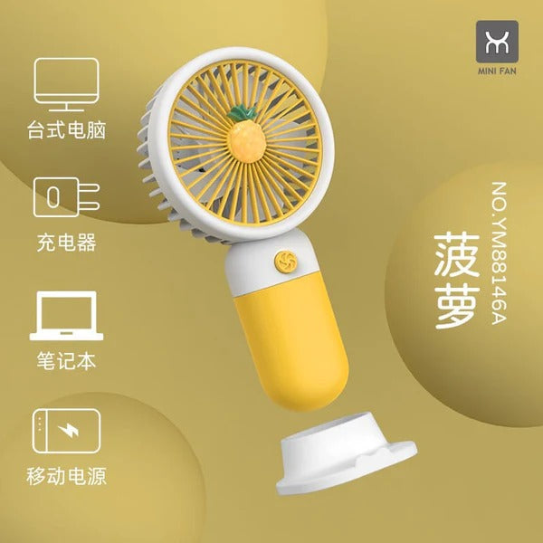 Cute Mini Hand Fan – USB Rechargeable Portable Cooling Fan for Kids & Travel