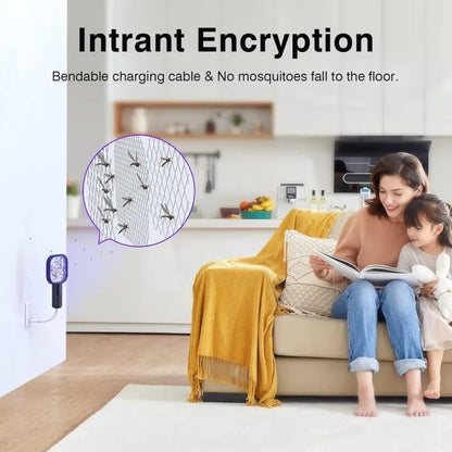 Electric Mosquito Killer – USB Rechargeable Racket with Night Light