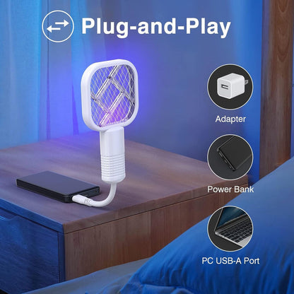 Electric Mosquito Killer – USB Rechargeable Racket with Night Light