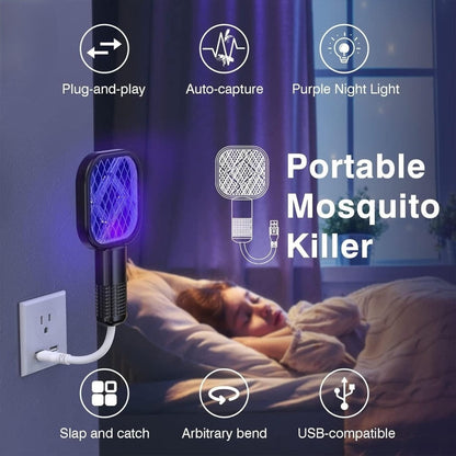 Electric Mosquito Killer – USB Rechargeable Racket with Night Light